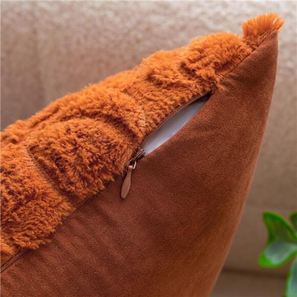 Pumpkin Fall Decorative Throw Pillow Covers 18"x18", Set of 2 Rust Red - Picture 2 of 7